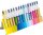 BIC 4-Farben-Kugelschreiber 4 Colours bunt, Schreibfarbe: blau, rot, grün, schwarz, pink, violett, türkis, limettengrün, orange, gelb, neongelb, 15 St.
