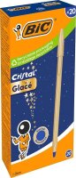 BIC Kugelschreiber Cristal Glace gold, Schreibfarbe: blau, 20 St.