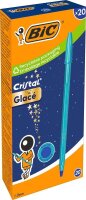 BIC Kugelschreiber Cristal Glace metallblau, Schreibfarbe: blau, 20 St.