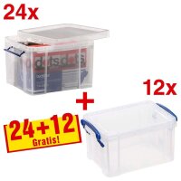 24 + 12 GRATIS: Really Useful Box Aufbewahrungsboxen 24x...