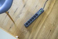 brennenstuhl Secure-Tec 6-fach Steckdosenleiste mit Überspannungsschutz 2,0 m grau