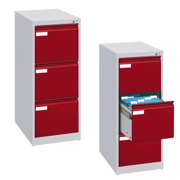 CP C 2000 Acurado Hängeregistraturschrank lichtgrau, rubinrot 3 Schubladen 43,3 x 59,0 x 104,5 cm, 1 St.