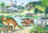 Ravensburger Wieso? Weshalb? Warum? Saurier und ihre Lebensräume Puzzle, 2 x 24 Teile
