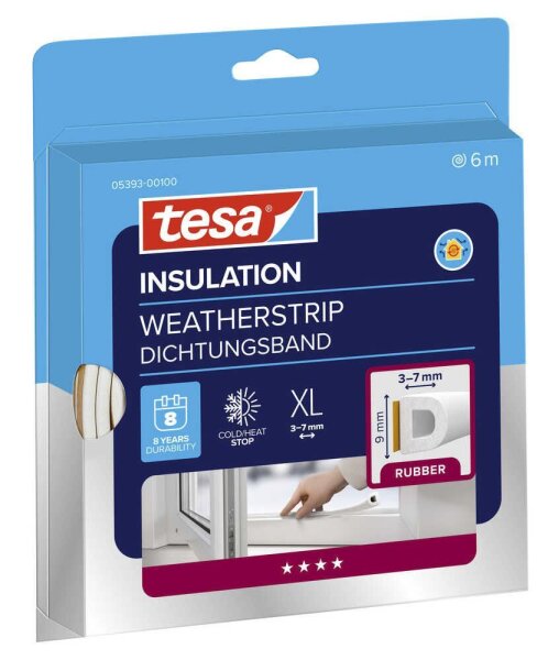 tesa tesamoll® INSULATION Dichtungsband weiß 9,0 mm x 6,0 m 1 Rolle