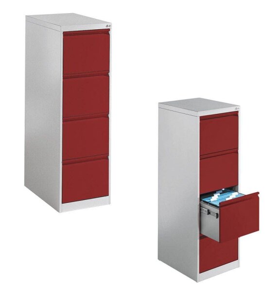 CP C 2000 Acurado Hängeregistraturschrank lichtgrau, rubinrot 4 Schubladen 43,3 x 59,0 x 135,7 cm, 1 St.