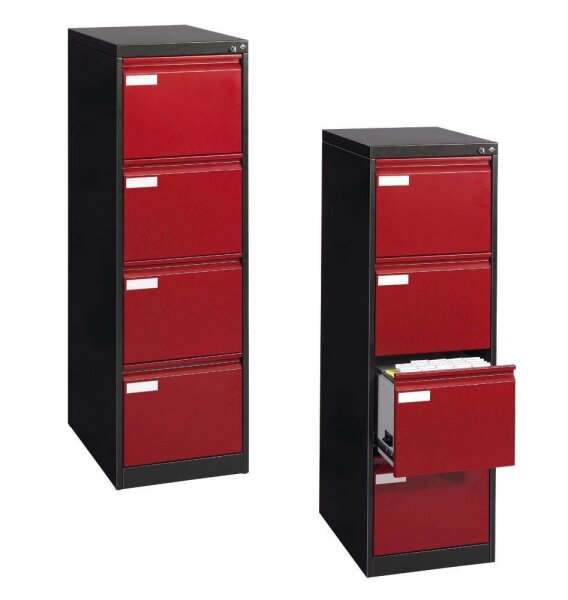 CP C 2000 Acurado Hängeregistraturschrank rubinrot, anthrazit 4 Schubladen 43,3 x 59,0 x 135,7 cm, 1 St.