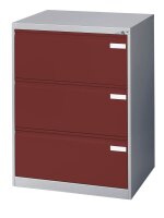 CP C 2000 Acurado Hängeregistraturschrank lichtgrau, rubinrot 3 Schubladen 78,7 x 59,0 x 104,5 cm, 1 St.