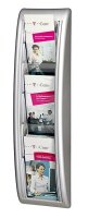 PAPERFLOW Wandprospekthalter Kompakt silber 1/3 DIN A4 5...