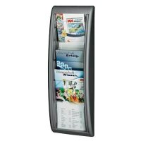 PAPERFLOW Wandprospekthalter Kompakt silber DIN A5 5...