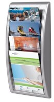 PAPERFLOW Wandprospekthalter Kompakt silber DIN A4 hoch 4...
