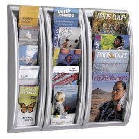 PAPERFLOW Wandprospekthalter Kompakt silber DIN A4 hoch 4...
