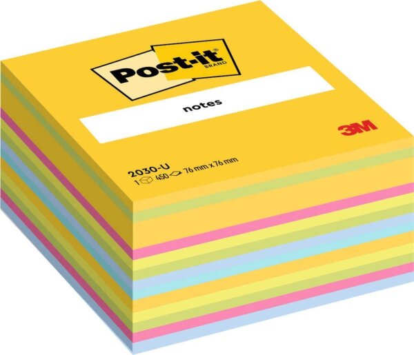 Post-it® Haftnotizen farbsortiert, 1 Würfel