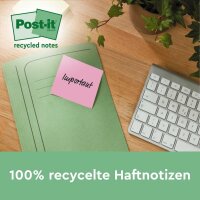 Post-it® Recycling Notes Haftnotizen farbsortiert, 24...