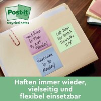 Post-it® Recycling Notes Haftnotizen farbsortiert, 16 Blöcke