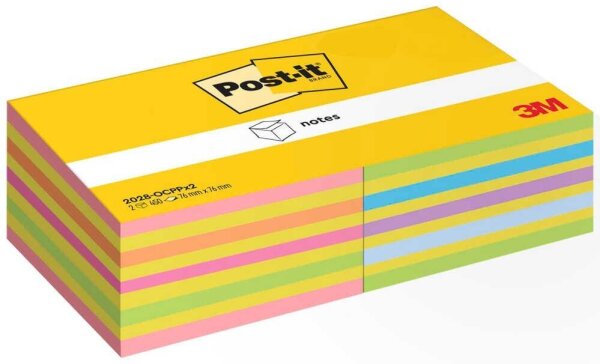 Post-it® Haftnotizen farbsortiert, 2 Würfel