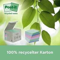 Post-it® Recycling Notes Haftnotizen farbsortiert, 16 Blöcke