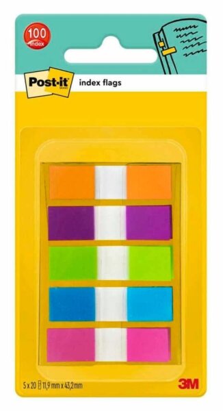 Post-it® Index Mini Haftmarker farbsortiert 5x 20 Streifen