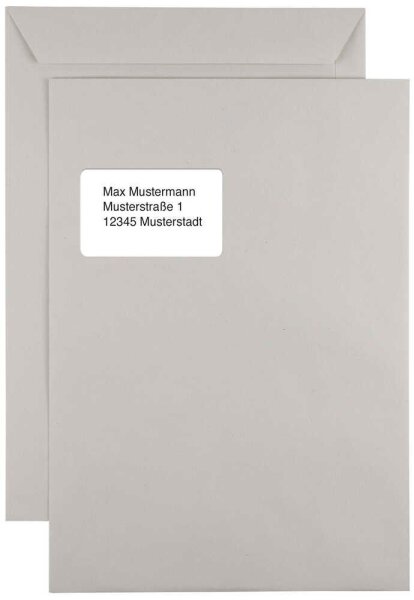 kaenguruh the world of paper Versandtaschen DIN C4 mit Fenster grau 250 St.