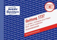 AVERY Zweckform Quittung, MwSt. separat ausgewiesen Formularbuch 1737, 1 St.