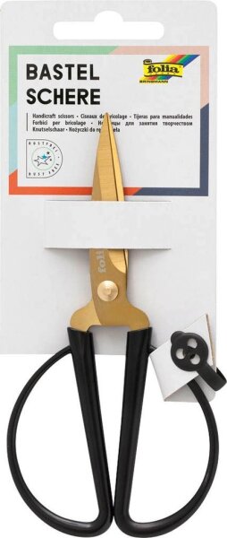 folia Papierschere Bastelschere schwarz/gold 14,5 cm