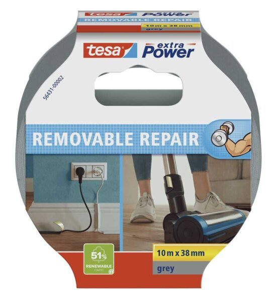 tesa ECO REPAIR Gewebeband grau 38,0 mm x 10,0 m 1 Rolle