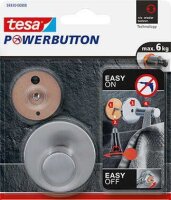 tesa Handtuchhaken Powerbutton Classic rund silber, 1 St.