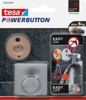 tesa Handtuchhaken Powerbutton Classic eckig silber, 1 St.