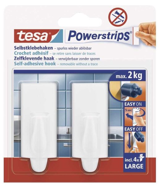 tesa Trend Large Klebehaken für max. 2,0 kg, 2,0 x 5,0 cm, 2 St.