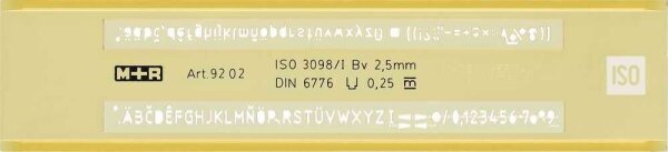M + R Schriftschablone gelb