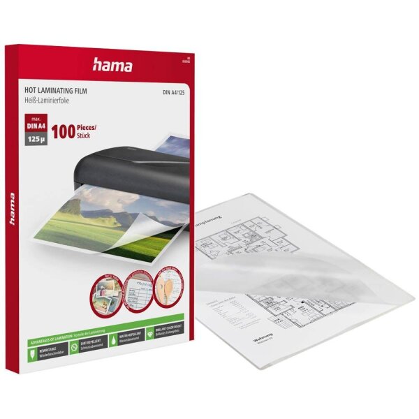 hama Laminierfolien glänzend für A4 125 micron, 100 St.