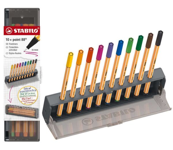STABILO Point 88 Fineliner farbsortiert 0,4 mm, 10 St.