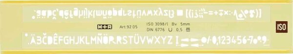 M + R Schriftschablone gelb