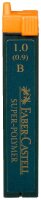 FABER-CASTELL SUPER-POLYMER Feinminen-Bleistiftminen schwarz B 1,0 mm, 12 St.