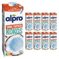 alpro® OHNE ZUCKER Kokosnussdrink 8x 1,0 l