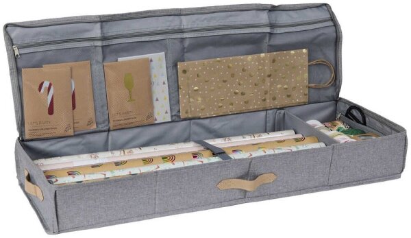 LOVE !T STORE !T Premium Geschenkpapier-Organizer hellgrau 90,0 x 30,0 x 12,0 cm, 1 St.