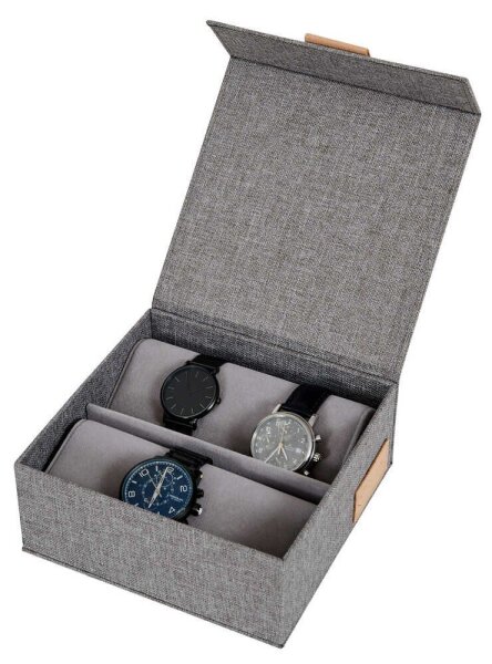 LOVE !T STORE !T Premium Uhrenbox grau 16,5 x 16,5 x 7,0 cm, 1 St.