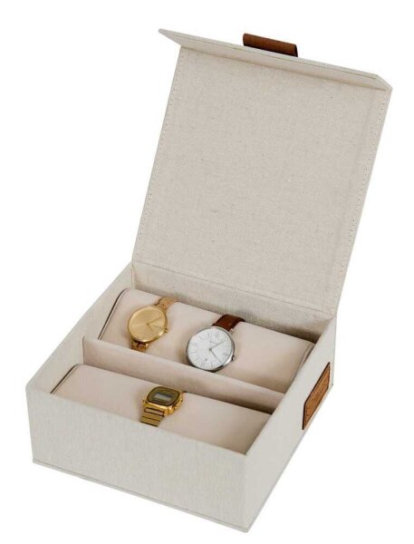 LOVE !T STORE !T Premium Uhrenbox beige 16,5 x 16,5 x 7,0 cm, 1 St.