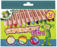 JOLLY Supersoft 3 in 1 Buntstifte farbsortiert, 12 St.