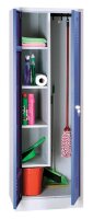Gürkan Putzmittelschrank 104432 lichtgrau, enzianblau 4 Fachböden 60,0 x 50,0 x 180,0 cm, aufgebaut, 1 St.