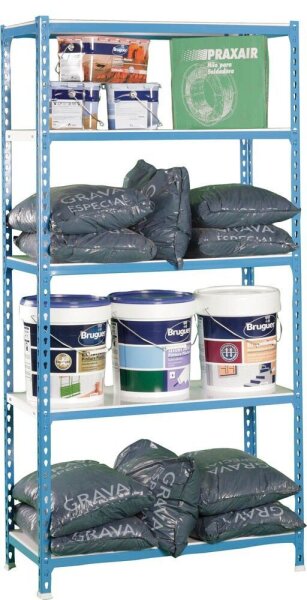 Simonrack Schwerlastregal KIT SIMONCLICK PLUS 5/400 442100024201045 blau, weiß 100,0 x 40,0 x 200,0 cm