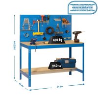 Simonrack Werkbank KIT SIMONWORK BT2 900 blau 90,0 x 61,0...
