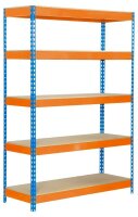 Simonrack Schwerlastregal KIT BRICOFORTE 1204-5 CHIPBOARD 458100040201245 orange, blau 120,0 x 45,0 x 200,0 cm
