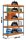 Simonrack Schwerlastregal KIT BRICOFORTE 1204-5 CHIPBOARD 458100040201245 orange, blau 120,0 x 45,0 x 200,0 cm