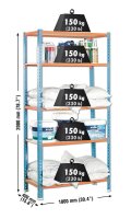 Simonrack Schwerlastregal KIT MADERCLICK PLUS 5/400...