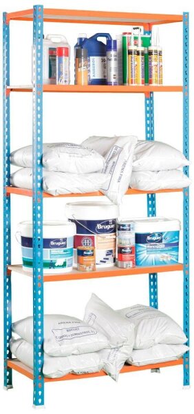Simonrack Schwerlastregal MADERCLICK 5 458100025189045 orange, blau, braun 90,0 x 40,0 x 180,0 cm