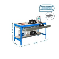 Simonrack Werkbank KIT SIMONWORK BT0 BOX 900 blau 1...