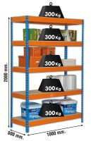 Simonrack Schwerlastregal KIT BRICOFORTE 1006-5 CHIPBOARD...
