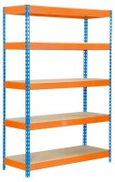 Simonrack Schwerlastregal KIT BRICOFORTE 1006-5 CHIPBOARD 458100040201065 orange, blau 100,0 x 60,0 x 200,0 cm