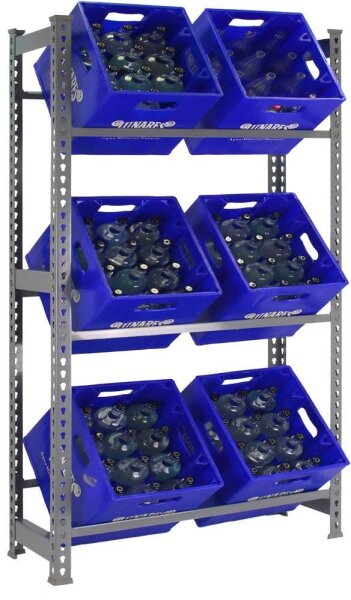 Simonrack Getränkekistenregal KIT SIMONBOTTLE 3 GRIS 330100024188033 grau 80,0 x 30,0 x 180,0 cm