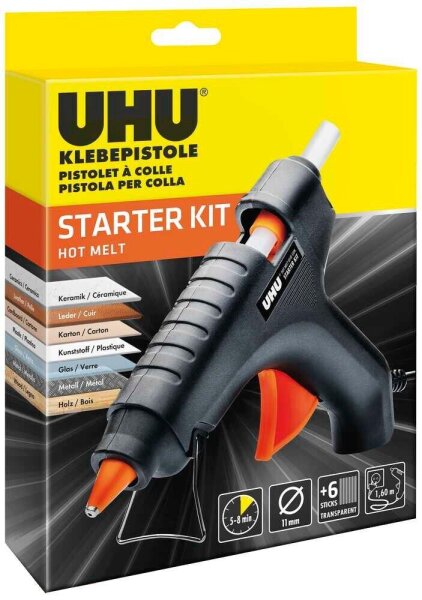 UHU STARTER KIT HOT MELT Heißklebepistole schwarz, orange, 1 St.